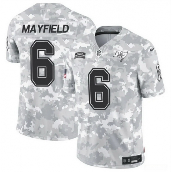 Men's Tampa Bay Buccaneers #6 Baker Mayfield 2024 F U S E Arctic Camo Salute To Service Limited Stitched Football Jersey - Ujersey