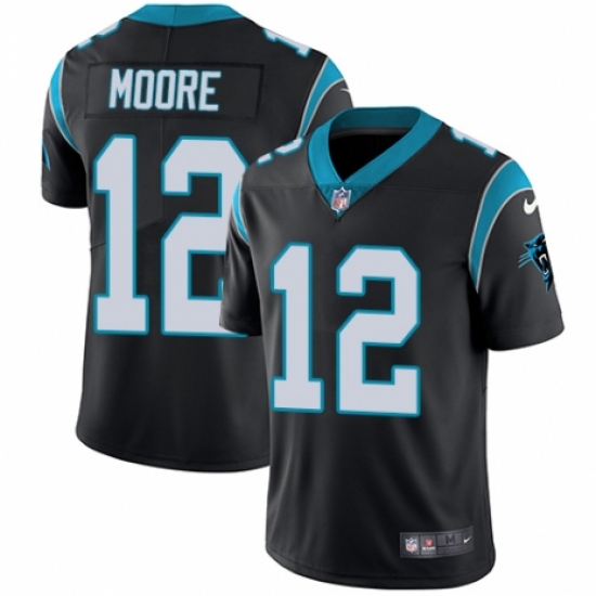Youth Nike Carolina Panthers #12 D.J. Moore Black Team Color Vapor Untouchable Limited Player NFL Jersey