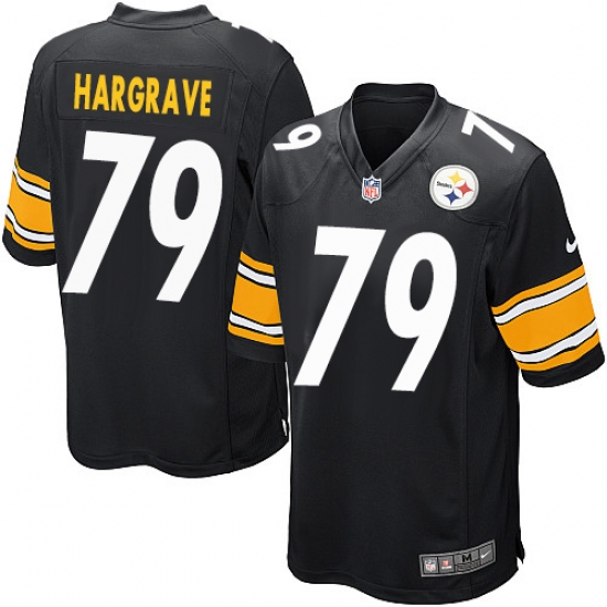 Men's Nike Pittsburgh Steelers #79 Javon Hargrave Game Black Team Color NFL Jersey - Ujersey