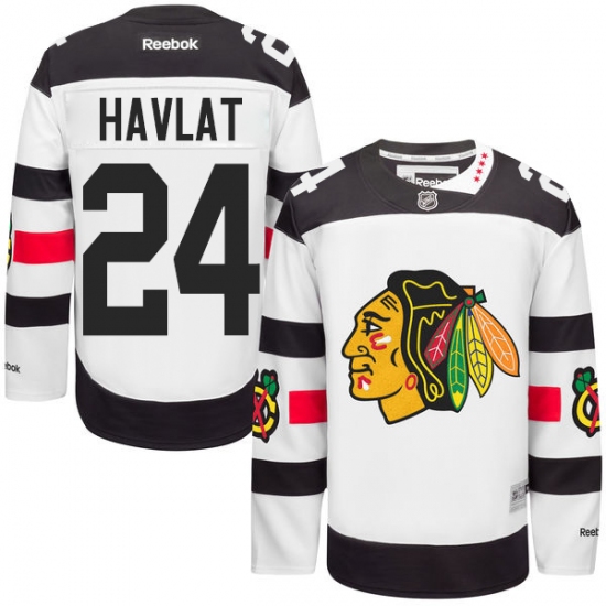 Men's Reebok Chicago Blackhawks #24 Martin Havlat Authentic White 2016 Stadium Series NHL Jersey - Ujersey