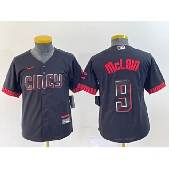 Youth Nike Cincinnati Reds #9 Matt McLain Black 2023 City Connect Cool Base Stitched Jersey - Ujersey