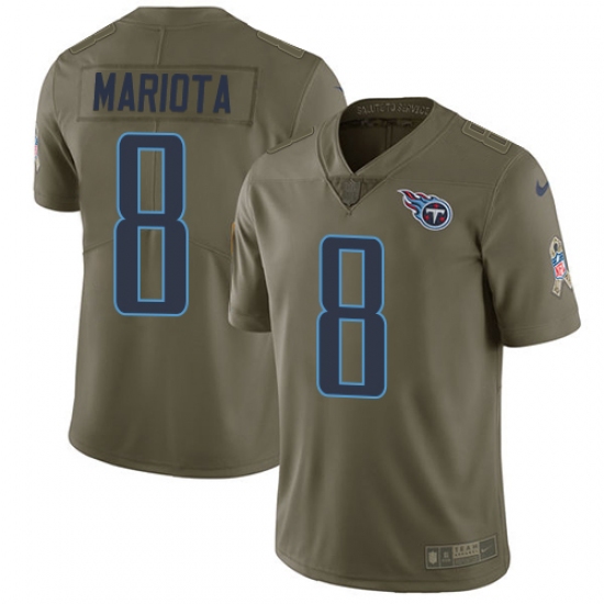 Men's Nike Tennessee Titans #8 Marcus Mariota Limited Olive 2017 Salute to Service NFL Jersey - Ujersey