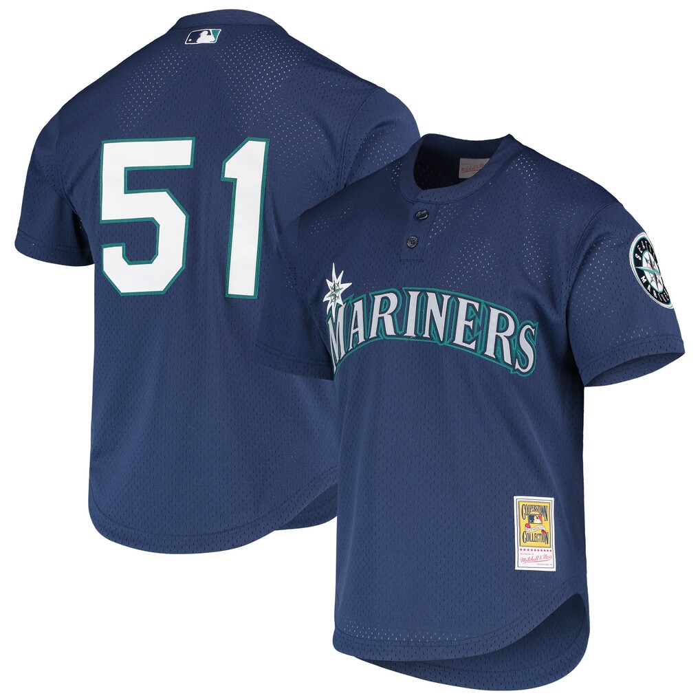 Men's Seattle Mariners Ichiro Suzuki Mitchell & Ness Navy Authentic Batting Practice Jersey - Ujersey