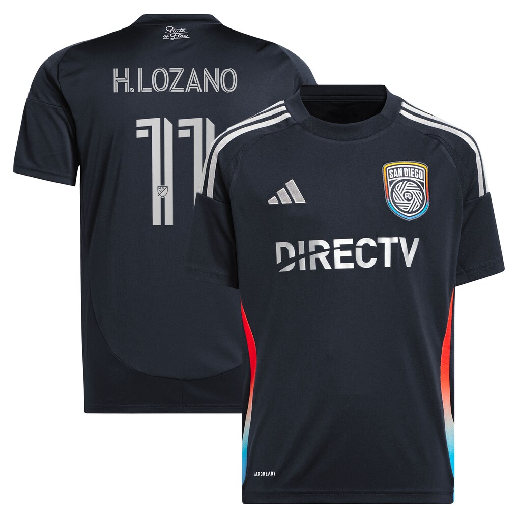 Youth San Diego FC Hirving Lozano adidas Navy 2025 State of Flow Replica Player Jersey - Ujersey