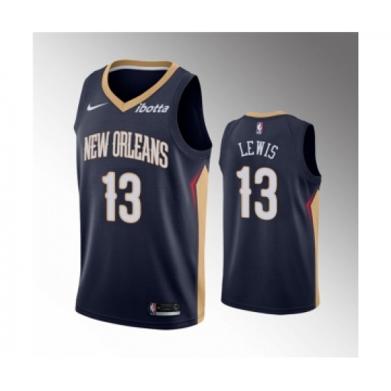 Men's New Orleans Pelicans #13 Kira Lewis Jr. Navy Icon Edition Stitched Jersey - Ujersey