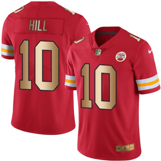 Men's Nike Kansas City Chiefs #10 Tyreek Hill Limited Red/Gold Rush NFL Jersey - Ujersey