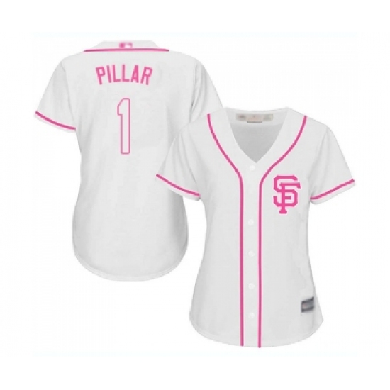 Women's San Francisco Giants #1 Kevin Pillar Replica White Fashion Cool Base Baseball Jersey - Ujersey