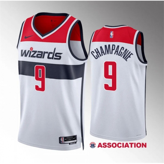 Men's Washington Wizards #9 Justin Champagnie White Association Edition Stitched Basketball Jersey - Ujersey