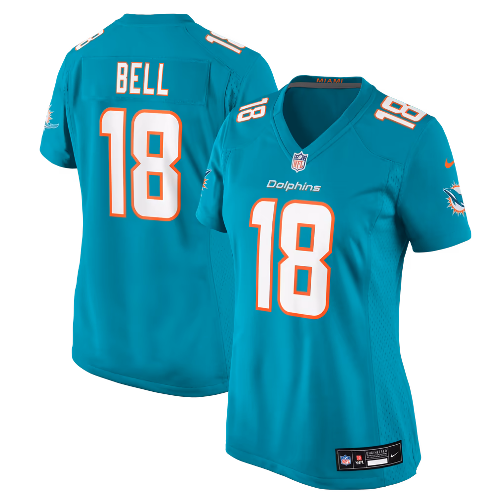 Women's Miami Dolphins Chris Bell Nike Aqua Game Jersey