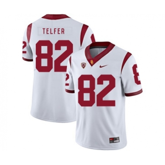 USC Trojans 82 Randall Telfer White College Football Jersey