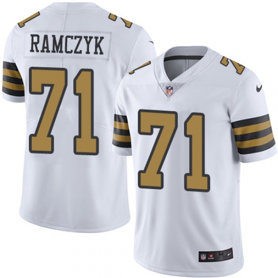 Men's Nike New Orleans Saints #71 Ryan Ramczyk Limited White Rush Vapor Untouchable NFL Jersey - Ujersey