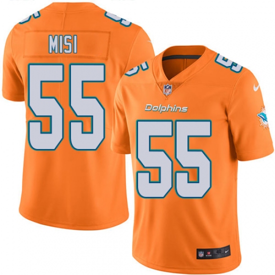 Men's Nike Miami Dolphins #55 Koa Misi Elite Orange Rush Vapor Untouchable NFL Jersey - Ujersey