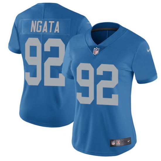 Women's Nike Detroit Lions #92 Haloti Ngata Elite Blue Alternate NFL Jersey - Ujersey