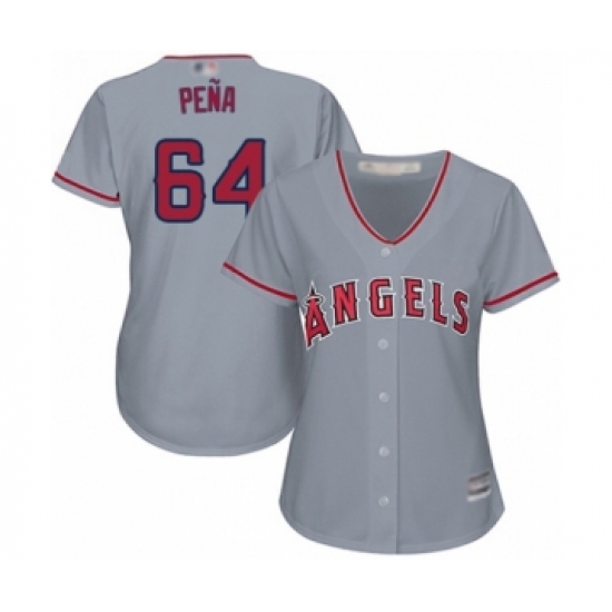 Women's Los Angeles Angels of Anaheim #64 Felix Pena Authentic Grey Road Cool Base Baseball Player Jersey - Ujersey