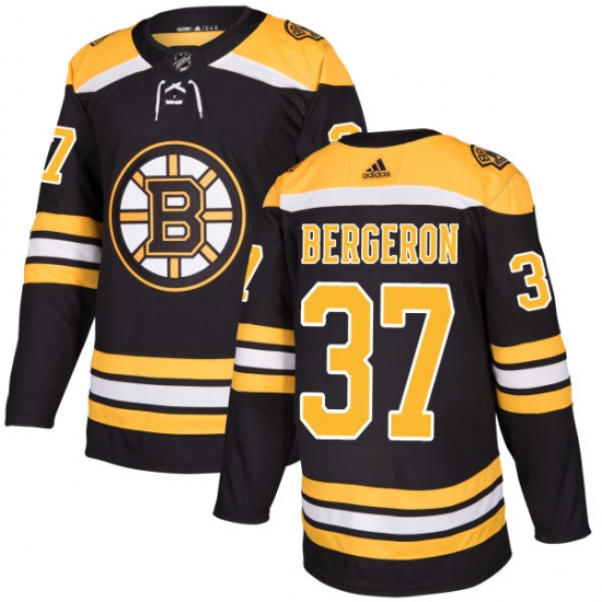 Youth Adidas Boston Bruins #37 Patrice Bergeron Authentic Black Home NHL Jersey - Ujersey