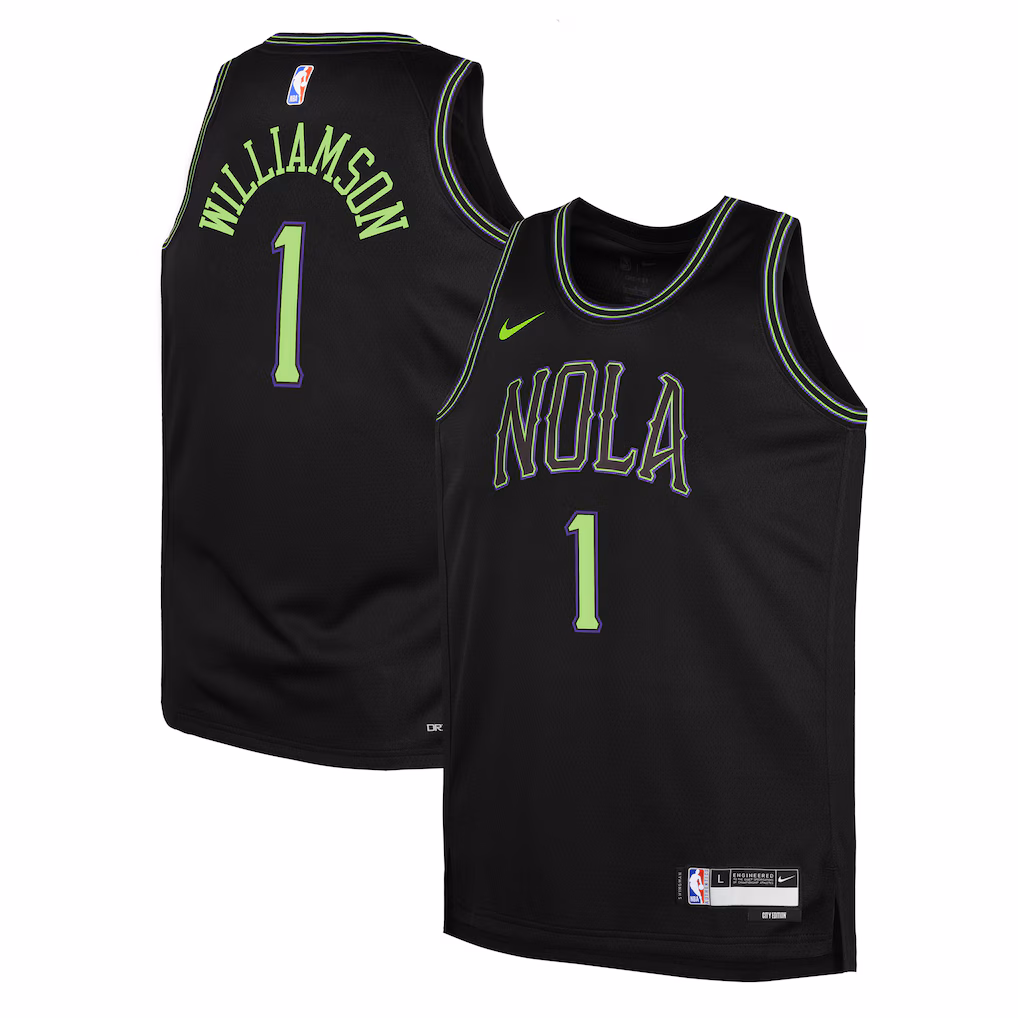 Youth New Orleans Pelicans Zion Williamson Nike Black 2025/26 City Edition Swingman Jersey