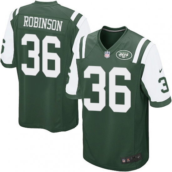 Men's Nike New York Jets #36 Rashard Robinson Game Green Team Color NFL Jersey - Ujersey