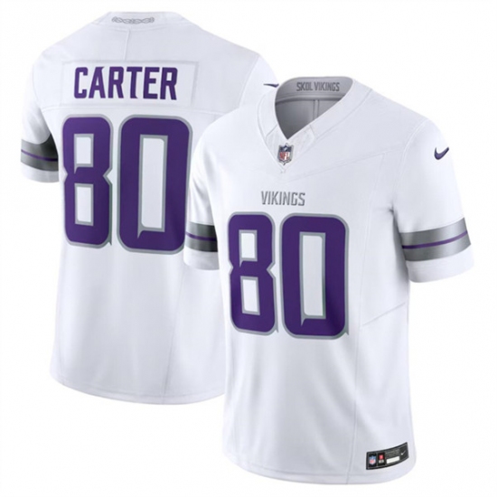 Men's Minnesota Vikings #80 Cris Carter White F.U.S.E. Winter Warrior Limited Football Stitched Jersey - Ujersey