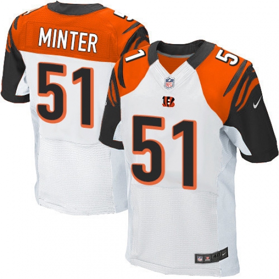 Men's Nike Cincinnati Bengals #51 Kevin Minter Elite White NFL Jersey - Ujersey