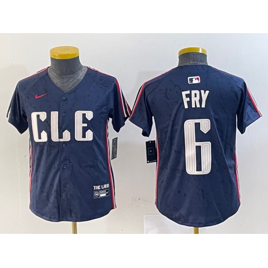 Youth Cleveland Guardians #6 David Fry Navy 2024 City Connect Limited Stitched Jersey - Ujersey