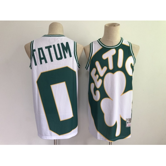 Men's Boston Celtics #0 Jayson Tatum White Big Face-2.0 Jersey