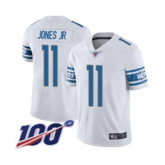 Men's Detroit Lions #11 Marvin Jones Jr White Vapor Untouchable Limited Player 100th Season Football Jersey - Ujersey