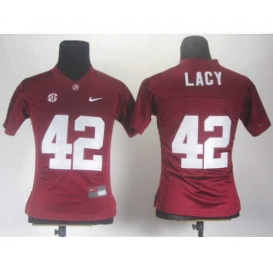 Women Alabama Crimson Tide 42 Eddie Lacy Red 2012 SEC Patch Jerseys - Ujersey