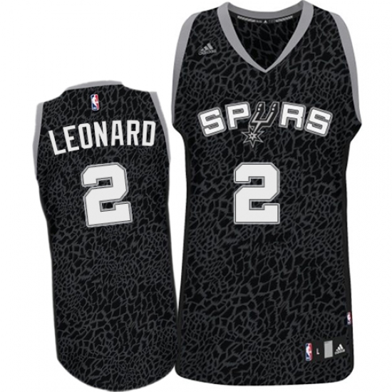 Men's Adidas San Antonio Spurs #2 Kawhi Leonard Swingman Black Crazy Light NBA Jersey - Ujersey