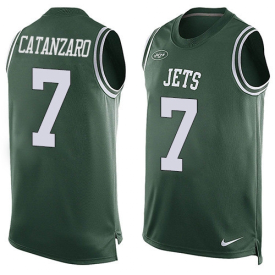 Men's Nike New York Jets #7 Chandler Catanzaro Limited Green Player Name & Number Tank Top NFL Jersey
