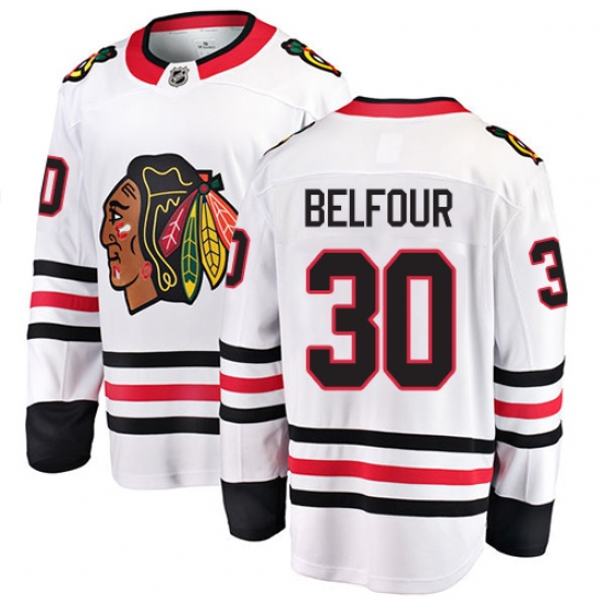 Men's Chicago Blackhawks #30 ED Belfour Fanatics Branded White Away Breakaway NHL Jersey - Ujersey