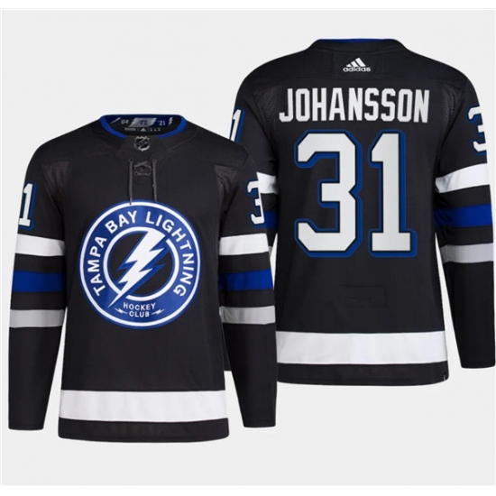 Men's Tampa Bay Lightning #31 Jonas Johansson Black 2024 Stadium Series Stitched Jersey - Ujersey