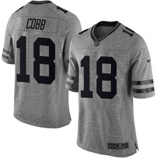 Men's Nike Green Bay Packers #18 Randall Cobb Limited Gray Gridiron NFL Jersey - Ujersey