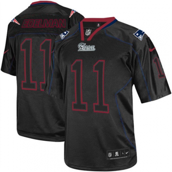 Men's Nike New England Patriots #11 Julian Edelman Elite Lights Out Black NFL Jersey