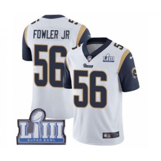 Men's Nike Los Angeles Rams #56 Dante Fowler Jr White Vapor Untouchable Limited Player Super Bowl LIII Bound NFL Jersey - Ujersey