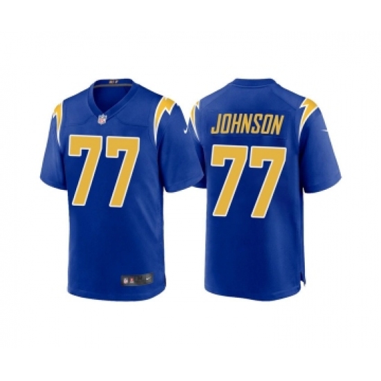 Men's Los Angeles Chargers #77 Zion Johnson Royal Limited Stitched Jersey - Ujersey