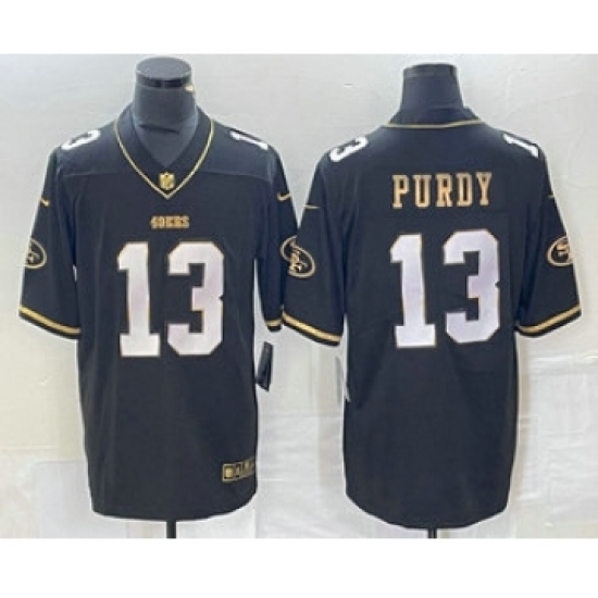 Men's San Francisco 49ers #13 Brock Purdy Black Gold Vapor Untouchable Limited Stitched Jersey - Ujersey