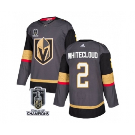 Men's Vegas Golden Knights #2 Zach Whitecloud Gray 2023 Stanley Cup Champions Stitched Jersey - Ujersey