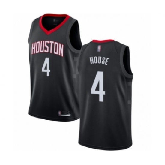 Men's Houston Rockets #4 Danuel House Authentic Black Basketball Jersey Statement Edition - Ujersey