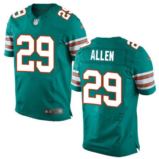 Men's Nike Miami Dolphins #29 Nate Allen Elite Aqua Green Alternate NFL Jersey - Ujersey
