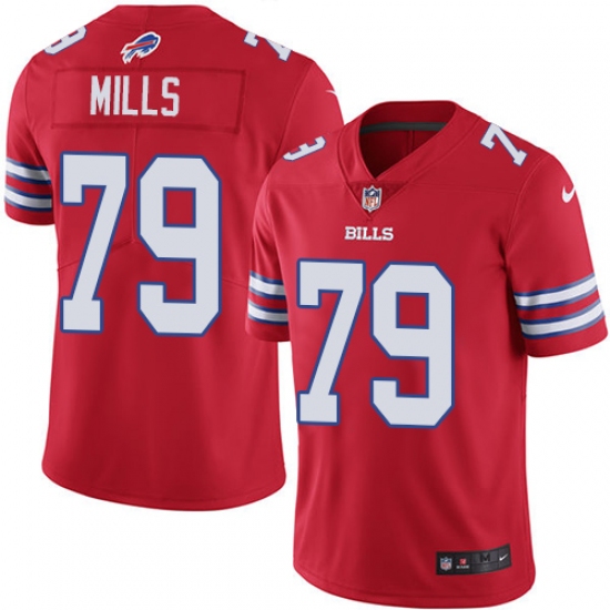 Men's Nike Buffalo Bills #79 Jordan Mills Limited Red Rush Vapor Untouchable NFL Jersey - Ujersey