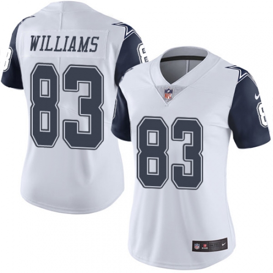 Women's Nike Dallas Cowboys #83 Terrance Williams Limited White Rush Vapor Untouchable NFL Jersey - Ujersey