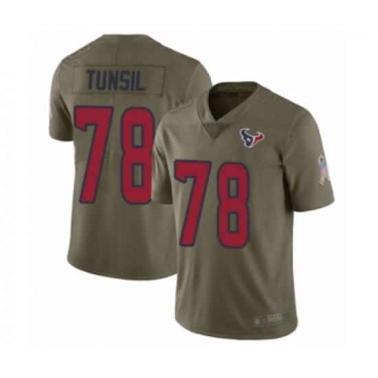 Men's Houston Texans #78 Laremy Tunsil Limited Olive 2017 Salute to Service Football Jersey - Ujersey