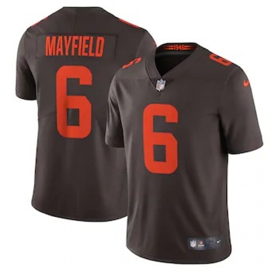 Nike Cleveland Browns #6 Baker Mayfield Men's Brown Alternate 2020 Vapor Limited Jersey - Ujersey