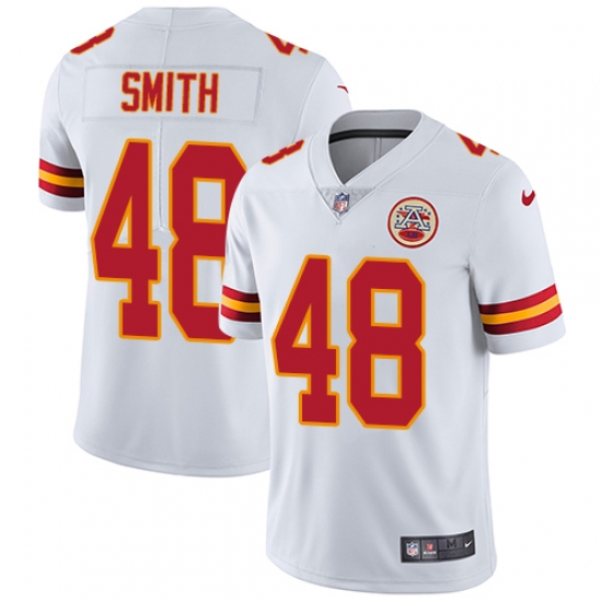 Men's Nike Kansas City Chiefs #48 Terrance Smith White Vapor Untouchable Limited Player NFL Jersey - Ujersey