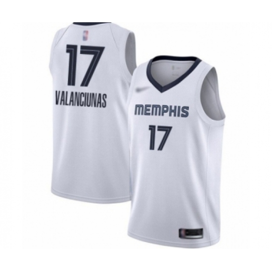 Men's Memphis Grizzlies #17 Jonas Valanciunas Authentic White Finished Basketball Jersey - Association Edition - Ujersey