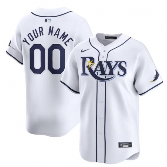 Men's Tampa Bay Rays Active Player Custom White Home Limited Stitched Baseball Jersey - Ujersey