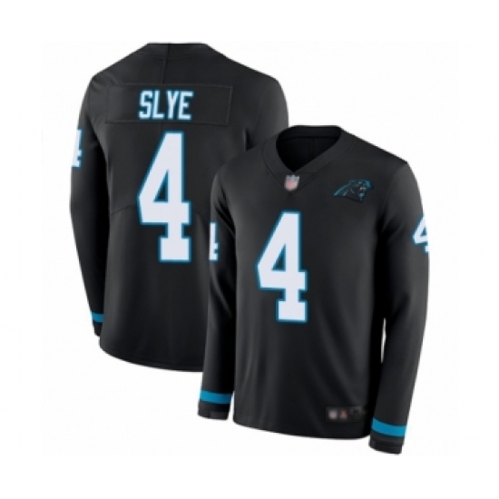 Men's Carolina Panthers #4 Joey Slye Limited Black Therma Long Sleeve Football Jersey - Ujersey