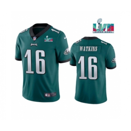 Men's Philadelphia Eagles #16 Quez Watkins Green Super Bowl LVII Vapor Untouchable Limited Stitched Jersey - Ujersey