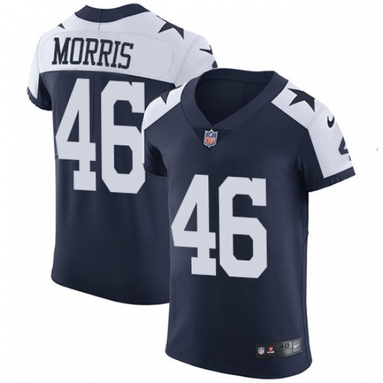 Men's Nike Dallas Cowboys #46 Alfred Morris Navy Blue Throwback Alternate Vapor Untouchable Elite Player NFL Jersey - Ujersey
