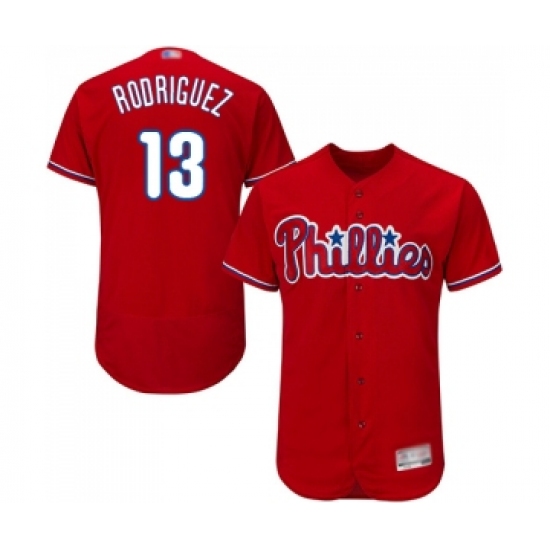 Men's Philadelphia Phillies #13 Sean Rodriguez Red Alternate Flex Base Authentic Collection Baseball Jersey - Ujersey